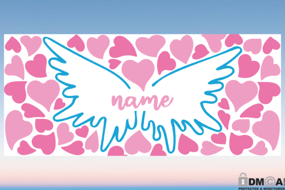 Angel Wings 16oz Libbey Glass Wrap SVG