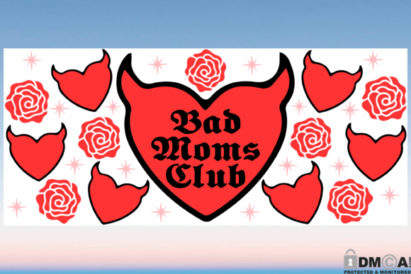 Bad Moms Club 16oz Libbey Glass Wrap SVG