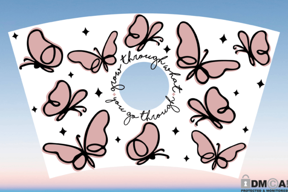 Boho Butterfly 24oz Cup Wrap SVG