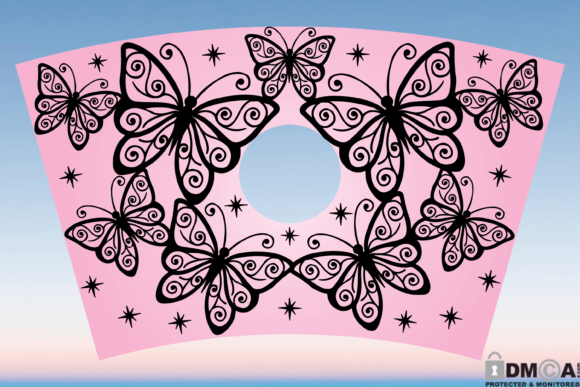 Boho Butterfly 24oz Venti Cup Wrap SVG