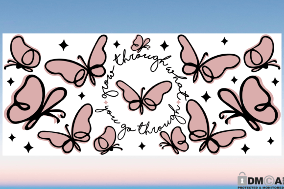 Boho Butterfly SVG 16oz Libbey Can Wrap