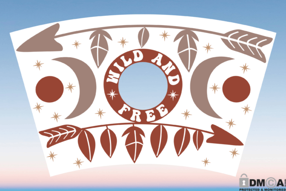 Boho Feather 24oz Venti Cup Wrap SVG