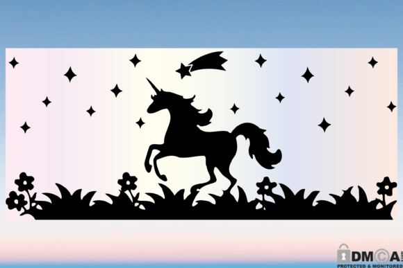 Boho Unicorn 16oz Libbey Glass Wrap SVG