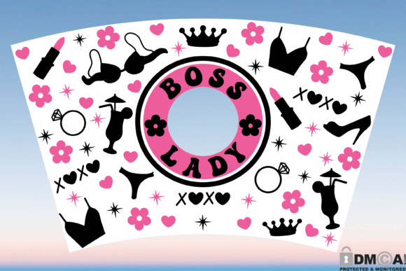Boss Lady 24oz Venti Cup Wrap SVG