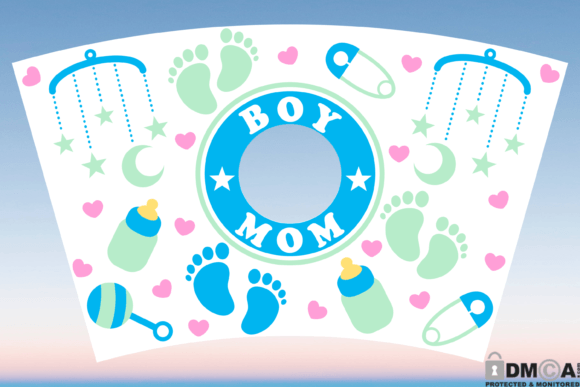 Boy Mom 24oz Cup Tumbler Wrap SVG