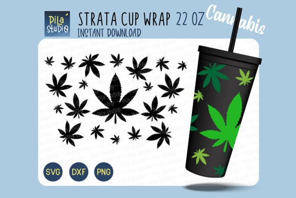 Cannabis Strata Cup 22 Oz SVG Cricut