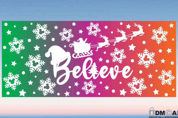 Christmas Believe 16oz Libbey Glass Wrap