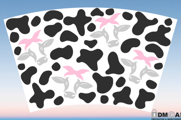 Cow Pattern Head 24oz Venti Cup Wrap