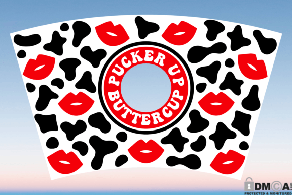 Cow Print Lips 24oz Venti Cup Wrap SVG