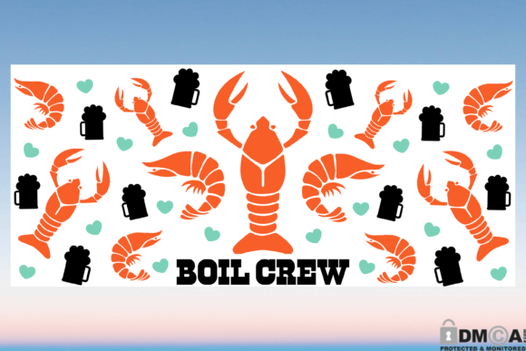 Crawfish SVG 16oz Libbey Glass Wrap SVG