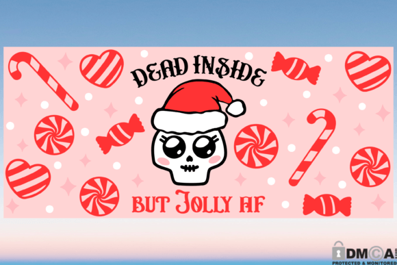 Dead Inside but Jolly AF 16oz Libbey SVG