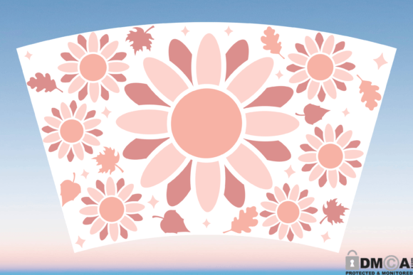 Fall Floral 24oz Venti Tumbler Wrap SVG