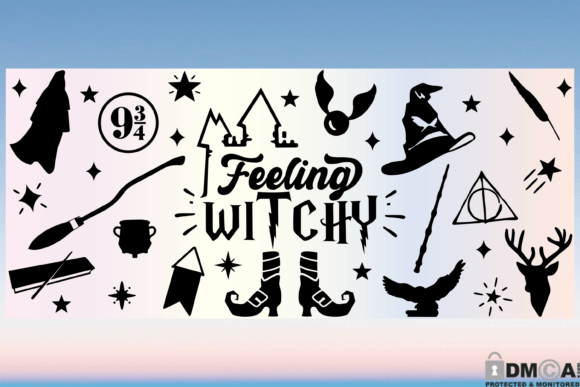Feeling Witchy Halloween Libbey Can SVG