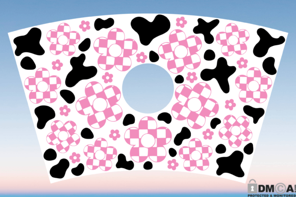 Floral Cow Print 24oz Cup Wrap SVG