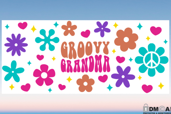 Groovy Grandma 16oz Libbey Glass Can SVG