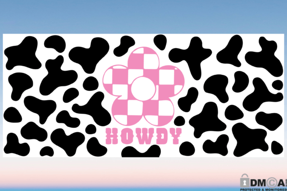 Howdy Cow Print 16oz Libbey Glass Wrap