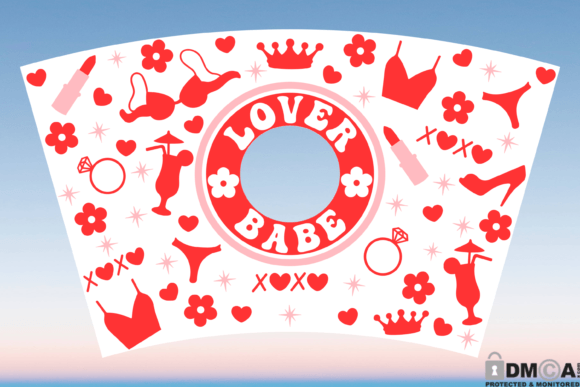 Lover Babe 24oz Venti Cup Wrap SVG