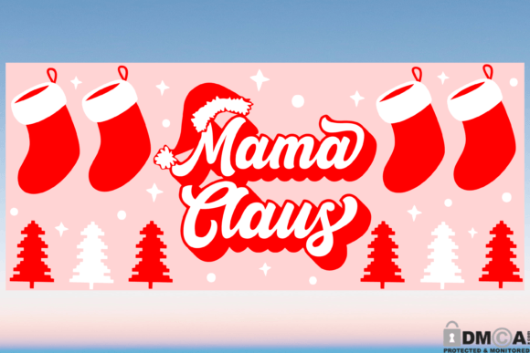 Mama Claus Christmas 16oz Libbey Can SVG