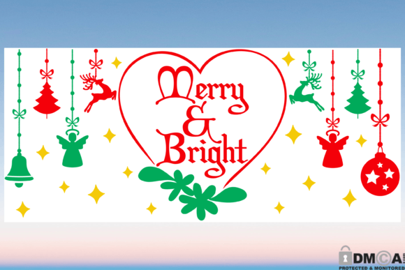 Merry and Bright 16oz Libbey Glass Wrap
