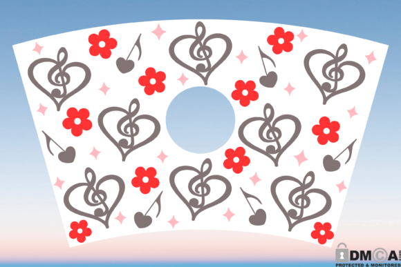 Music Love Floral 24oz Venti Cup Wrap