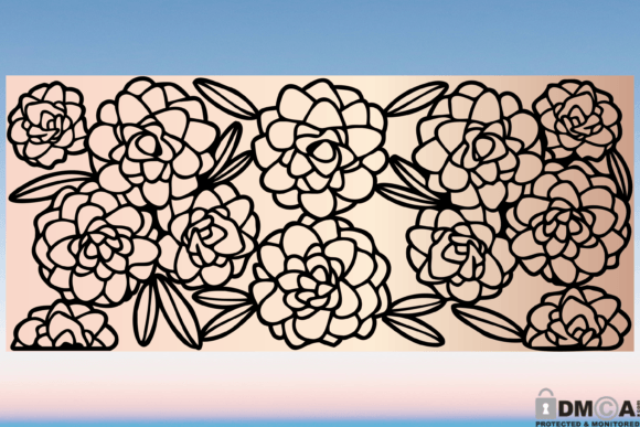 Peony Flower 16oz Libbey Glass Wrap SVG