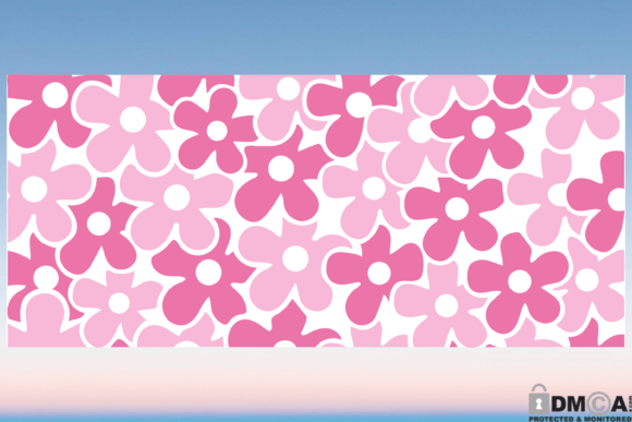 Pink Floral 16oz Libbey Glass Wrap SVG