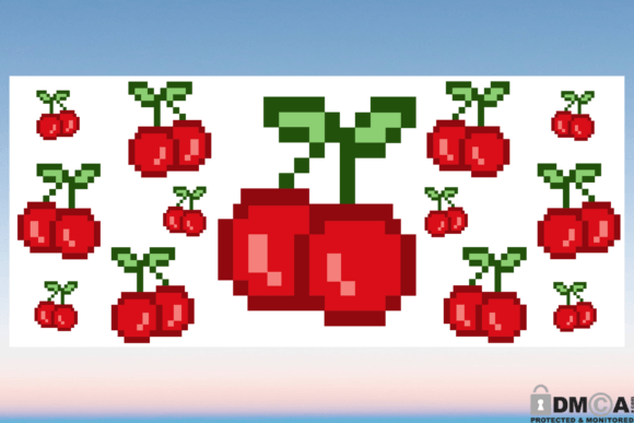 Retro Cherry 16oz Libbey Glass Wrap SVG