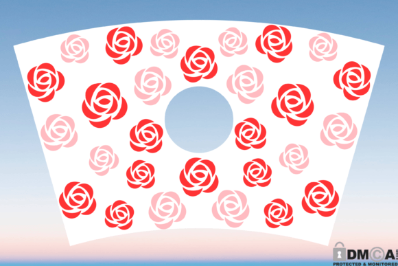 Rose Flower 24oz Venti Cup Wrap SVG
