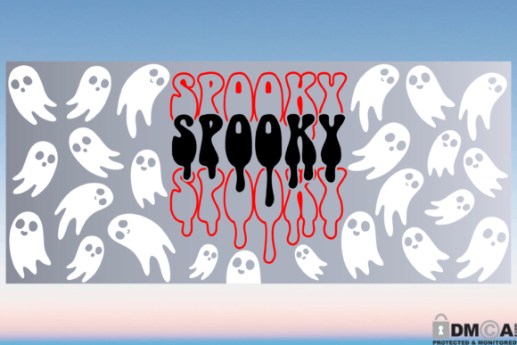 Spooky Ghost 16oz Libbey Glass Wrap SVG