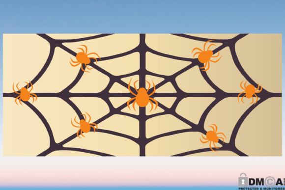 Spooky Spider Web 16oz Libbey Wrap SVG