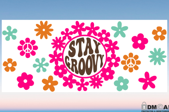 Stay Groovy Boho 16oz Libbey Glass Wrap