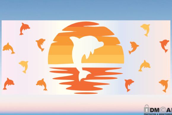 Sunset Dolphin 16oz Libbey Glass Wrap