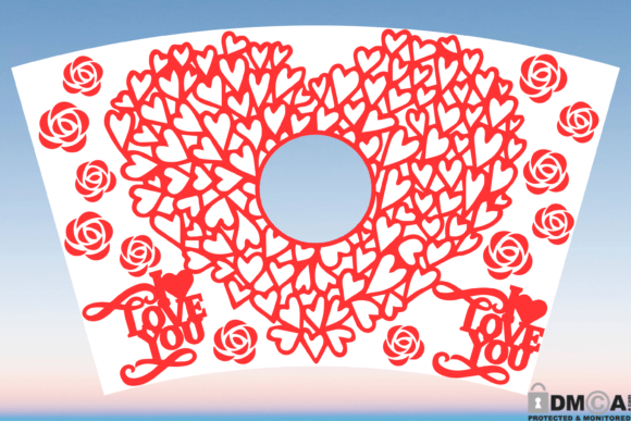 Valentines Love 24oz Venti Cup Wrap SVG