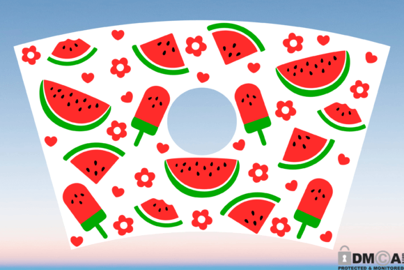 Watermelon 24oz Venti Cup Wrap SVG
