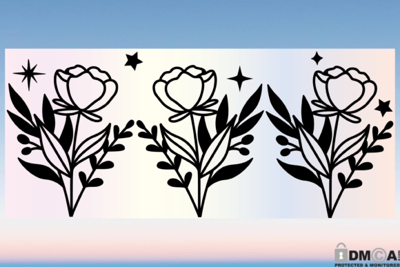 Wildflower 16oz Libbey Glass Wrap SVG